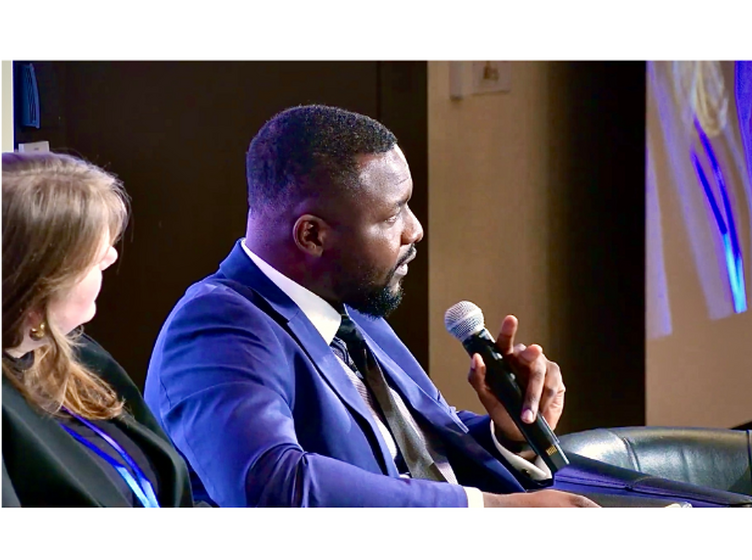 Olamide Samuel speaking at EUNPDC 2025