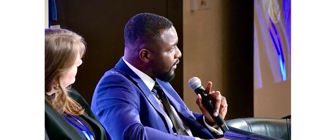 Olamide Samuel speaking at EUNPDC 2025